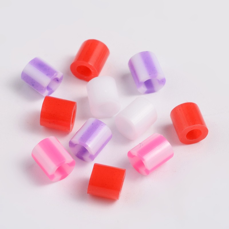 PandaHall Mixed Style Tube PE DIY Fuse Beads Refills, Mixed Color, 5x5mm, Hole: 3mm; about 1000pcs/60g Plastic Tube Multicolor