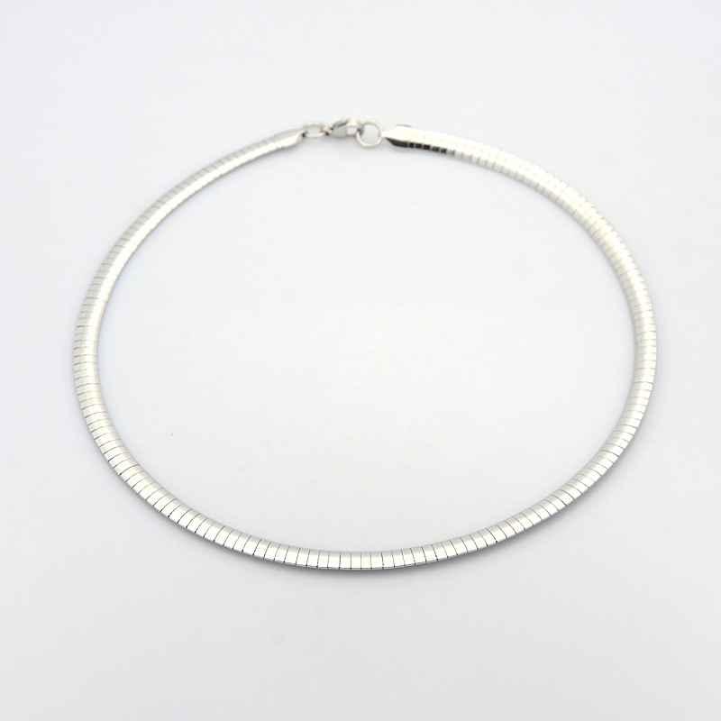 PandaHall Casual Style 304 Stainless Steel Choker Necklaces, with Lobster Claw Clasps, Stainless Steel Color, 15.8"(40.1cm) Stainless Steel