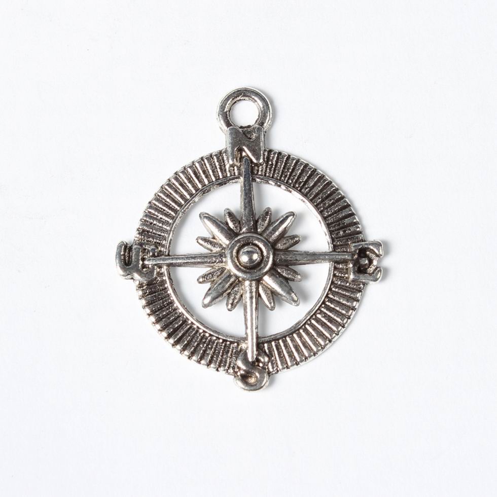 PandaHall Tibetan Style Pendants, Lead Free, Flat Round, Antique Silver Color, Size: about 30mm long, 25mm wide, 2mm thick, hole: 3mm Alloy...