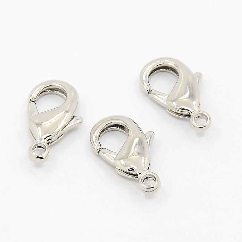 PandaHall Grade AA Brass Lobster Claw Clasps for Necklace Bracelet Making, Platinum, Cadmium Free & Nickel Free & Lead Free, 10x5x2.5mm...