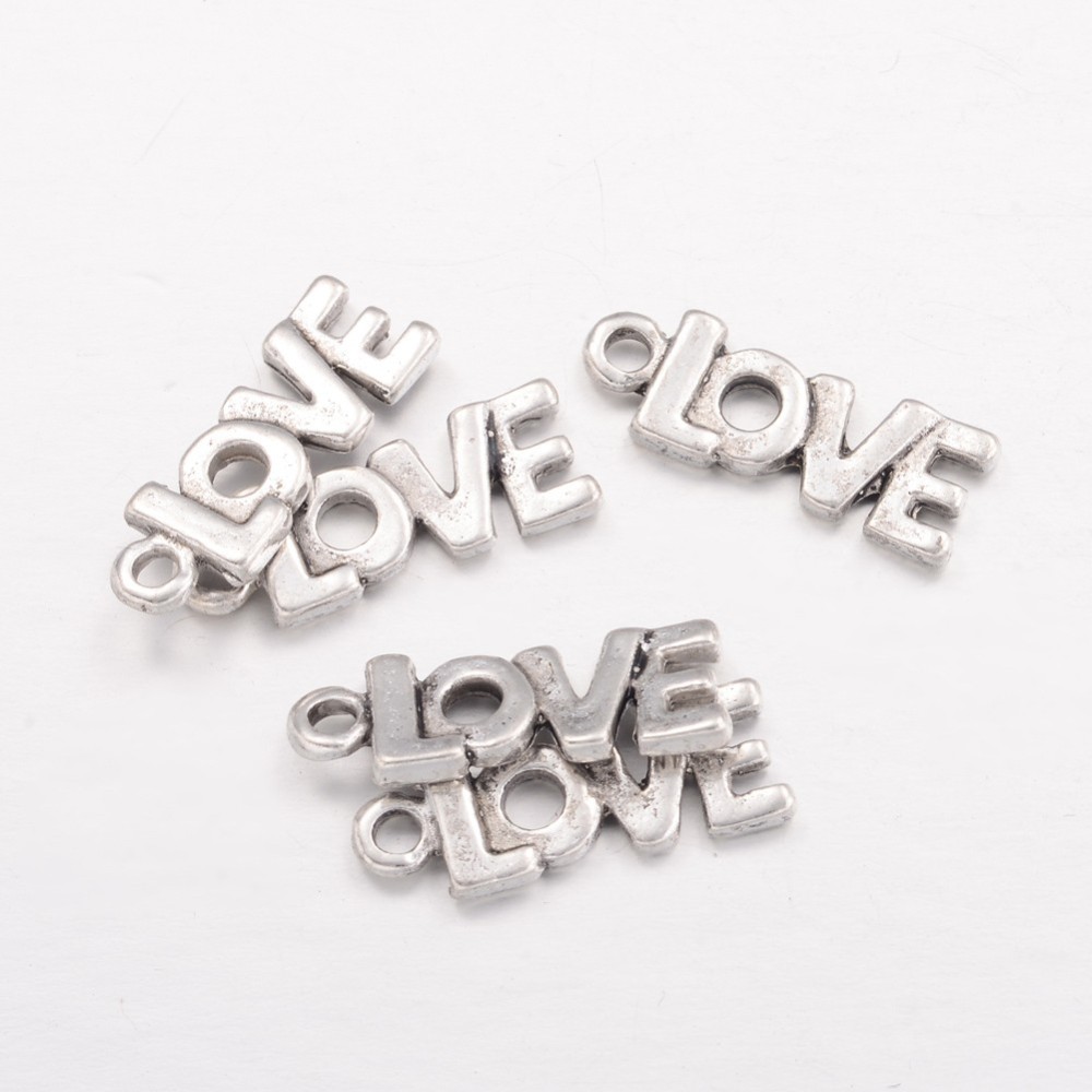 PandaHall Valentine Gifts Ideas for Guys Love Tibetan Silver Pendants, Lead Free and Cadmium Free, Antique Silver, 8x22x2mm, Hole: 1.5mm...