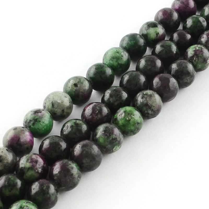 PandaHall Natural & Dyed Gemstone Beads Strands, Imitation Ruby in Zoisite, Round, 6mm, Hole: 1mm; about 62pcs/strand, 15.7" Others Round