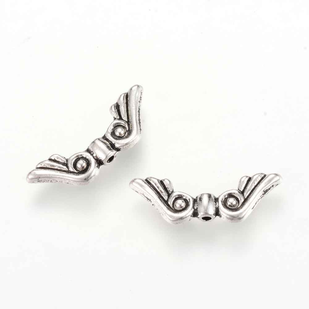 PandaHall Tibetan Style Alloy Beads, Wing, Cadmium Free & Nickel Free & Lead Free, Antique Silver, 7.5x21x3mm, Hole: 1mm; about...