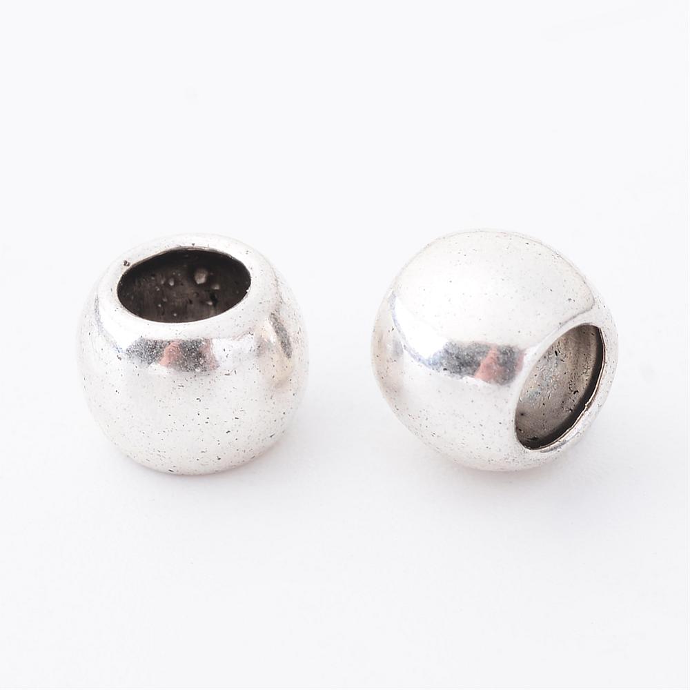 PandaHall Tibetan Style Alloy European Beads, Large Hole Beads, Rondelle, Cadmium Free & Lead Free, Antique Silver, 7x6mm, Hole: 4mm; about...