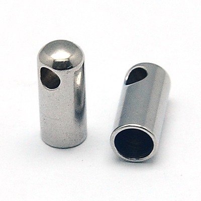 PandaHall 304 Stainless Steel Cord Ends, Tube, 7.5x3mm, Hole: 1.5mm Stainless Steel