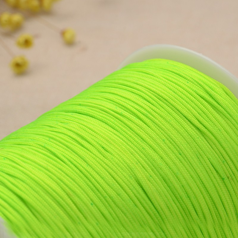 PandaHall Polyester Cord, LawnGreen, 1mm, about 300meter/roll Polyester Green