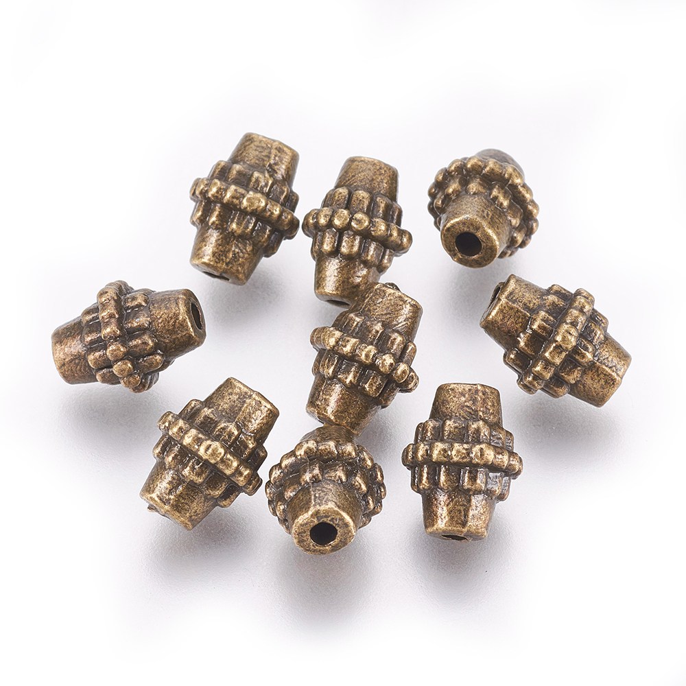 PandaHall Tibetan Style Beads, Zinc Alloy Beads, Lead Free & Nickel Free & Cadmium Free, Antique Bronze Color, Rhombus, 8mm in diameter...