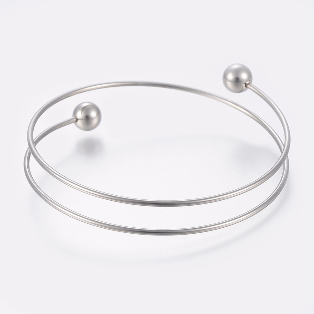 PandaHall 304 Stainless Steel Bangles Making, Stainless Steel Color, 2-1/2"(6.5cm) Stainless Steel