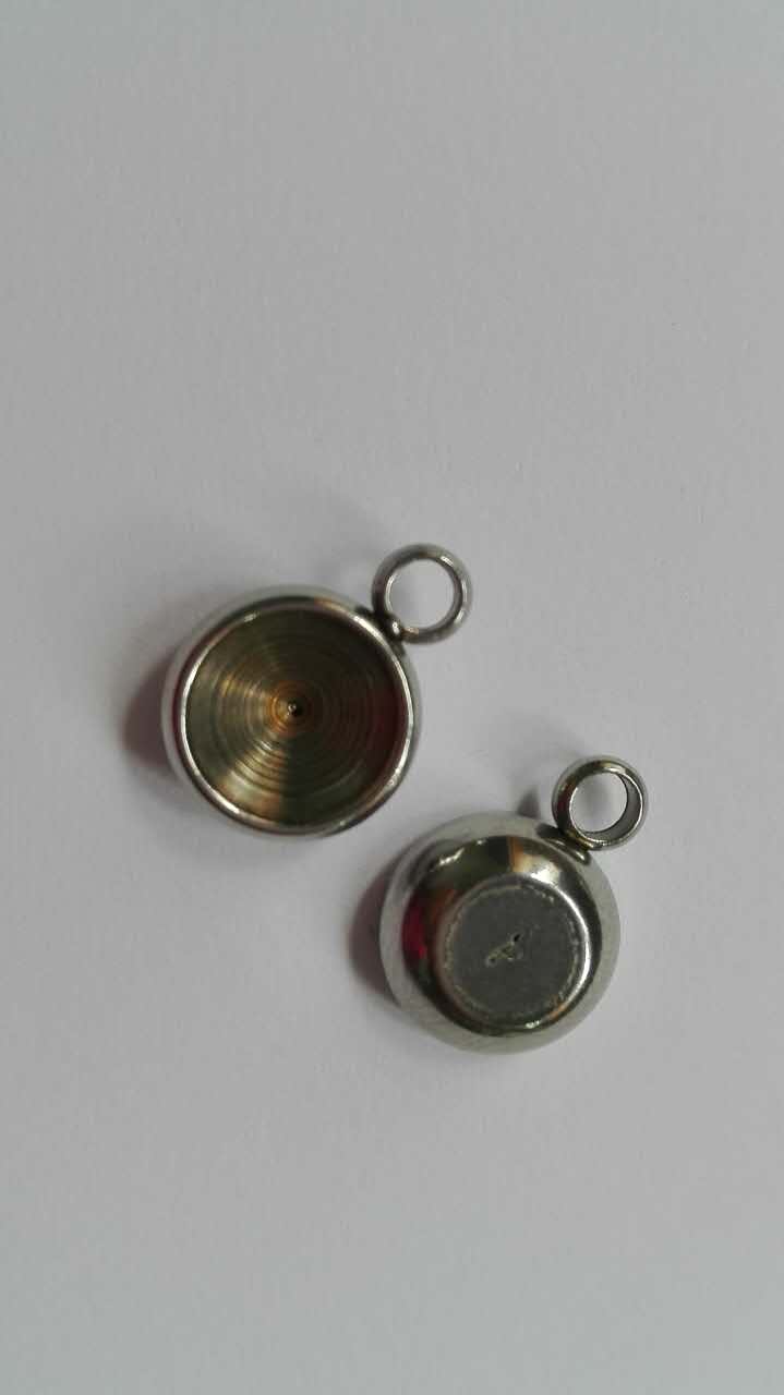 PandaHall 304 Stainless Steel Pendant Rhinestone Cabochon Settings, Flat Round, Stainless Steel Color,  Fit for 8mm rhinestone; 13.5x10mm...