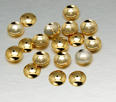 PandaHall Rack Plating Apetalous Brass Bead Caps, Lead Free & Cadmium Free, Golden, 8x1.5mm, Hole: 0.5mm Brass