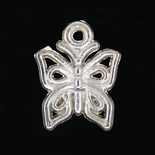 PandaHall Tibetan Style Pendants, Lead Free, Nickel Free and Cadmium Free, Silver Color, Butterfly, 15x12.5x2mm, Hole: 2mm Alloy Butterfly