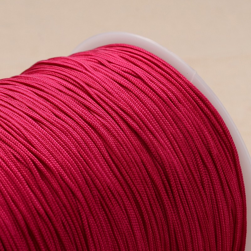 PandaHall Polyester Cord, Cerise, 1mm, about 300meter/roll Polyester Red