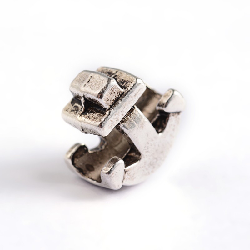PandaHall Tibetan Style Anchor Alloy European Beads, Large Hole Beads, Antique Silver, 12x13x7mm, Hole: 5mm Alloy Anchor & Helm