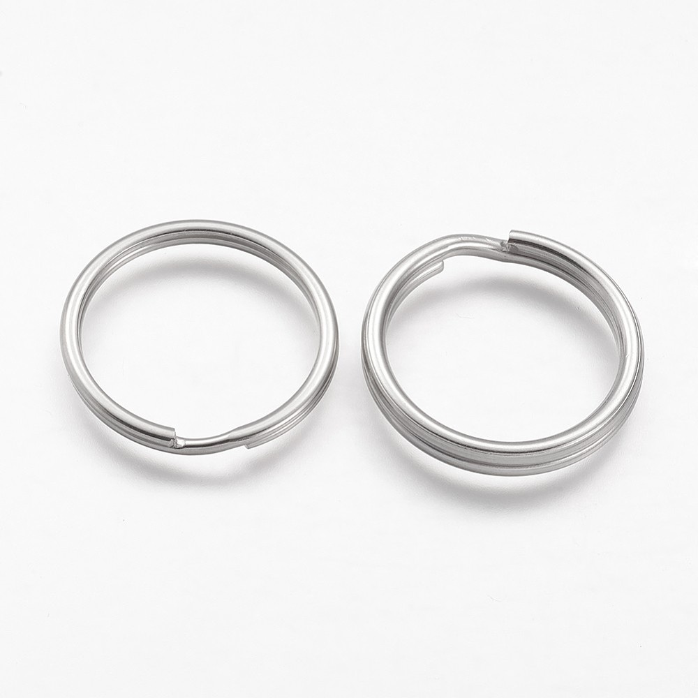 PandaHall 304 Stainless Steel Split Key Rings, Stainless Steel Color, 25x2.5mm Stainless Steel Ring