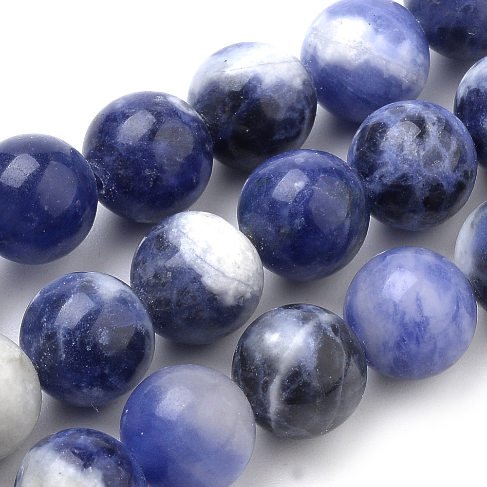 PandaHall Natural South Africa Sodalite Beads Strands, Round, 6mm, Hole: 1mm; about 70pcs/strand, 15.7" Sodalite Round