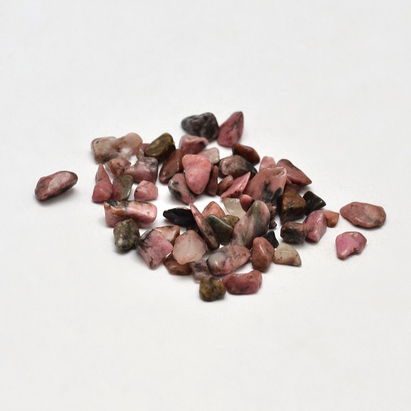 PandaHall Natural Rhodonite Chip Beads, No Hole/Undrilled, 2~8x2~4mm; about 170pcs/10g Rhodonite Chip