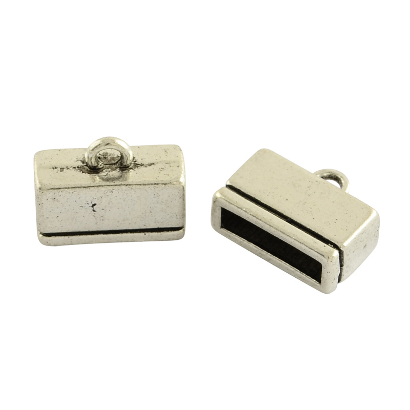 PandaHall Tibetan Style Alloy Cord Ends, Cuboid, Cadmium Free & Nickel Free & Lead Free, Antique Silver, 11x14x5mm, Hole: 2mm; about...