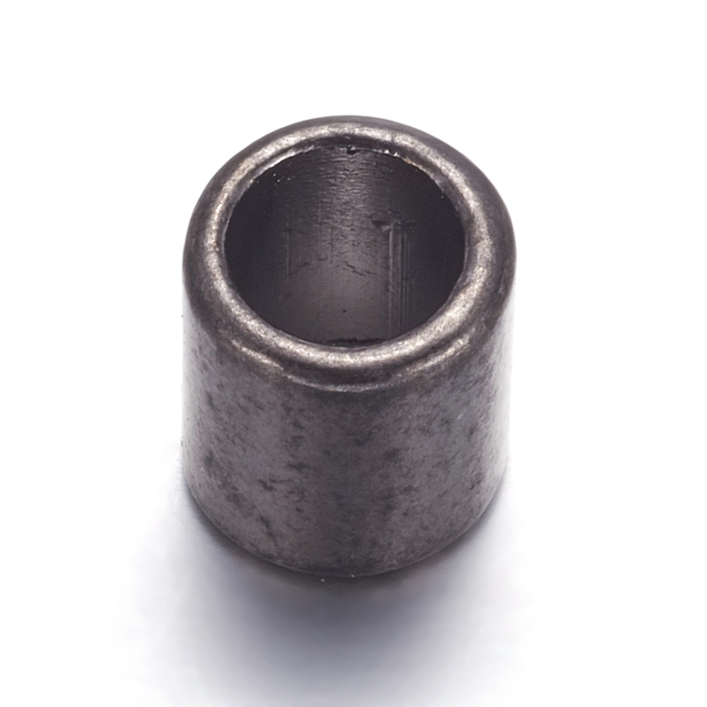 PandaHall Tibetan Style Beads, Lead Free and Nickel Free, Column, Gunmetal, 9x8mm, Hole: 6mm Alloy Column
