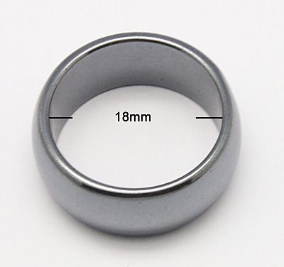 PandaHall Magnetic Synthetic Hematite Wide Band Rings, Size 8, Gray, Size: about 23mm in diameter, 10mm thick, inner diameter: 18mm Hematite...