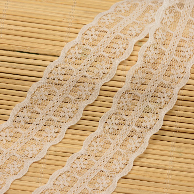 PandaHall Lace Trim Nylon Ribbon for Jewelry Making, White, 1-1/8"(29mm) Nylon White