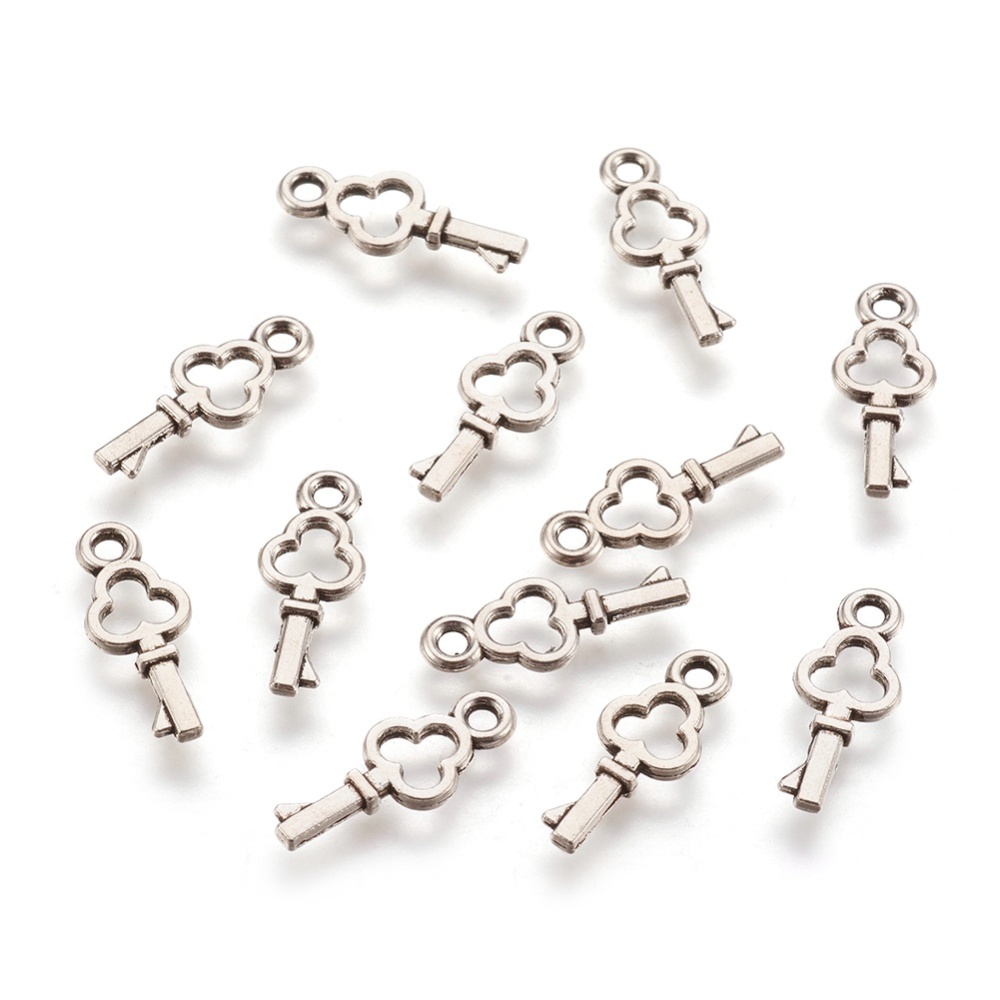 PandaHall Tibetan Silver Pendant, Lead Free, Cadmium Free and Nickel Free, Antique Silver, 6.5mm wide, 16mm high, 2mm thick, hole: 2mm Alloy...