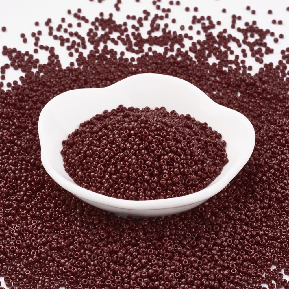 PandaHall TOHO&reg Japan Import Glass Round Seed Beads, 11/0 Opaque, DarkRed, 2x1.5mm, Hole: 0.5mm; about 933pcs/10g Glass Red