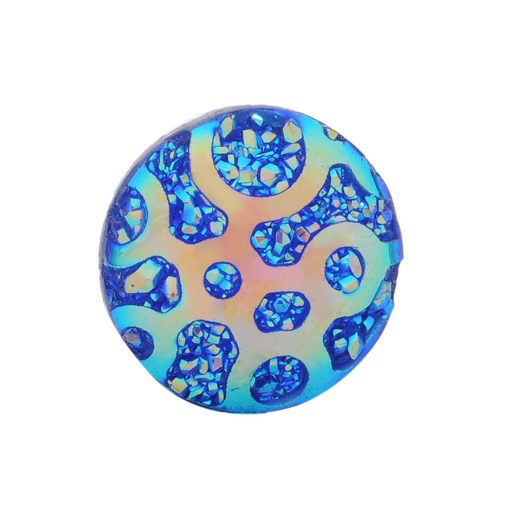 PandaHall Resin Cabochons, Flat Round, Blue, 12x3.5mm Resin Flat Round Blue