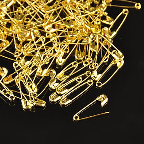 PandaHall Golden Metal Color Iron Safety Pins, 20x5x1.5mm Iron