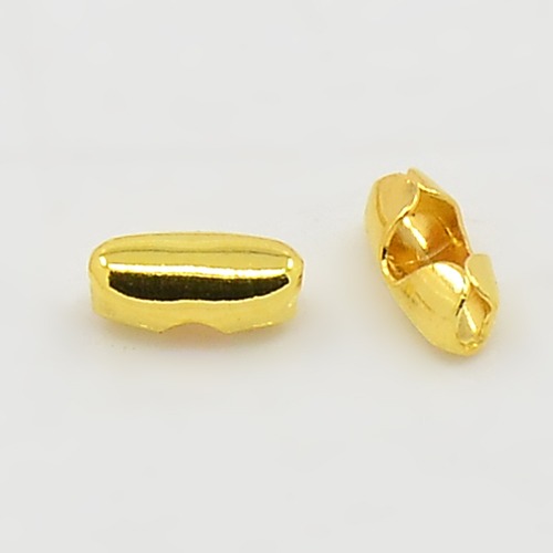 PandaHall Golden Tone Iron Ball Chain Connectors, Color, 5mm long, 2.5mm wide, 2mm thick, hole: 1mm, inner diameter: about 1mm Iron