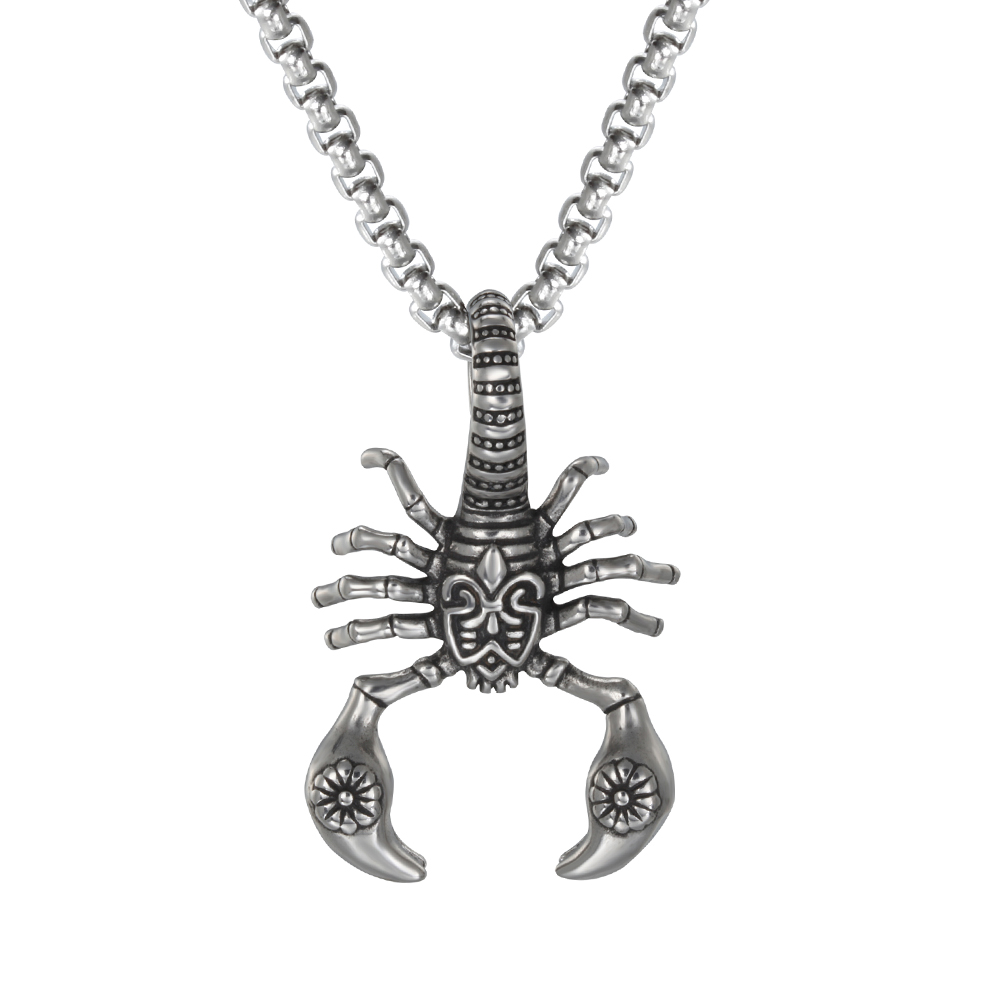 PandaHall 304 Stainless Steel Big Pendants, Scorpion, Antique Silver, 56x35.5x17mm, Hole: 12mm Stainless Steel Insects