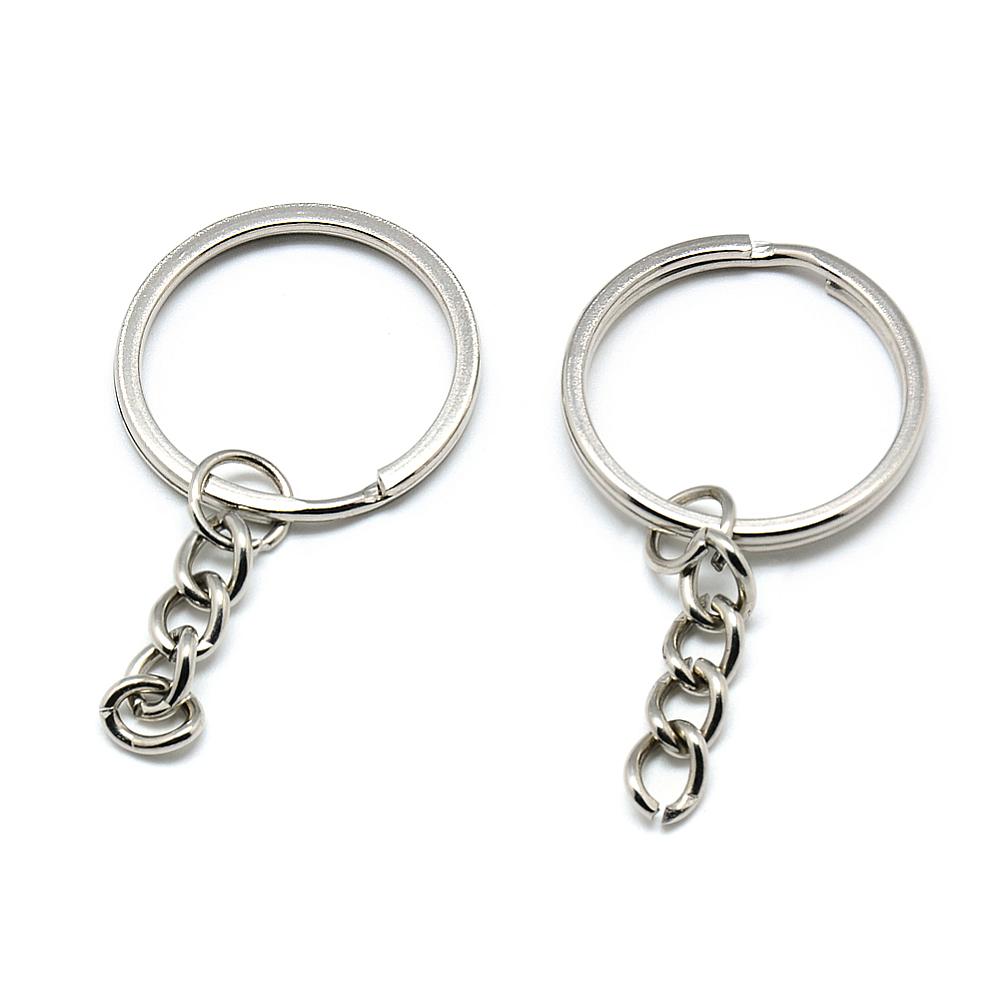 PandaHall Iron Key Chain Ring, Platinum, 50mm Iron Ring