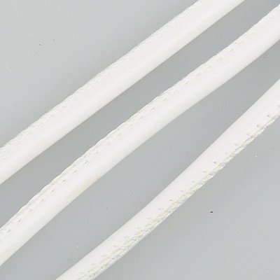 PandaHall Imitation Leather Cord, PU Leather, White, 4mm; 100yard/bundle Imitation Leather White