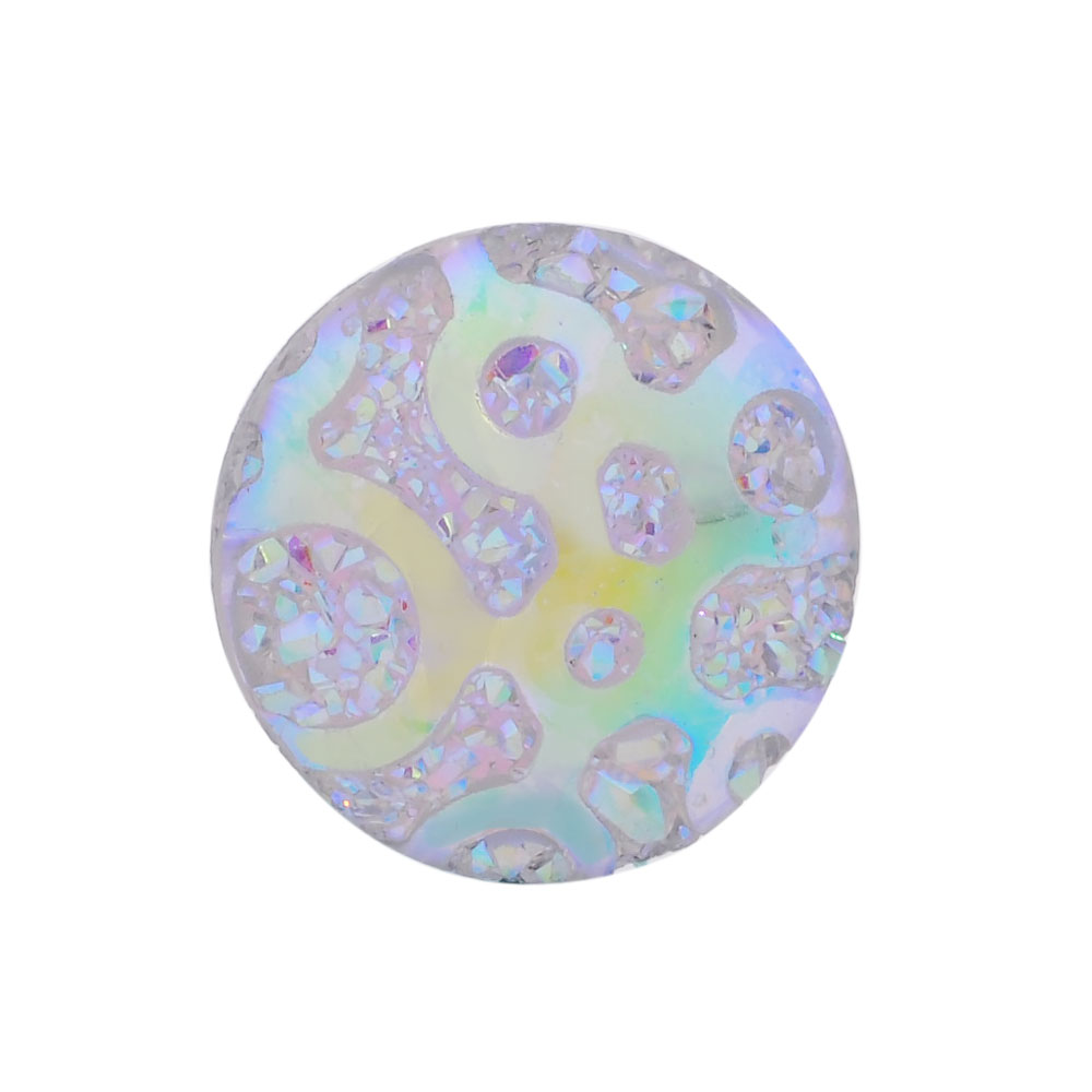 PandaHall Resin Cabochons, Flat Round, Thistle, 12x3.5mm Resin Flat Round Purple