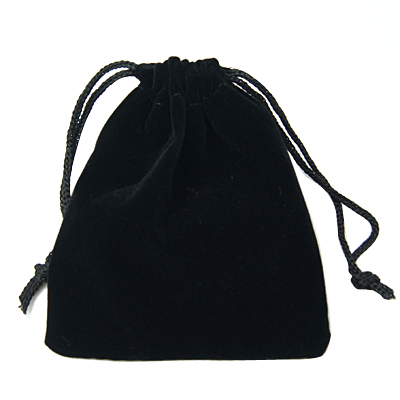 PandaHall Velvet Jewelry Bags, Black, 8x12cm Velvet Black