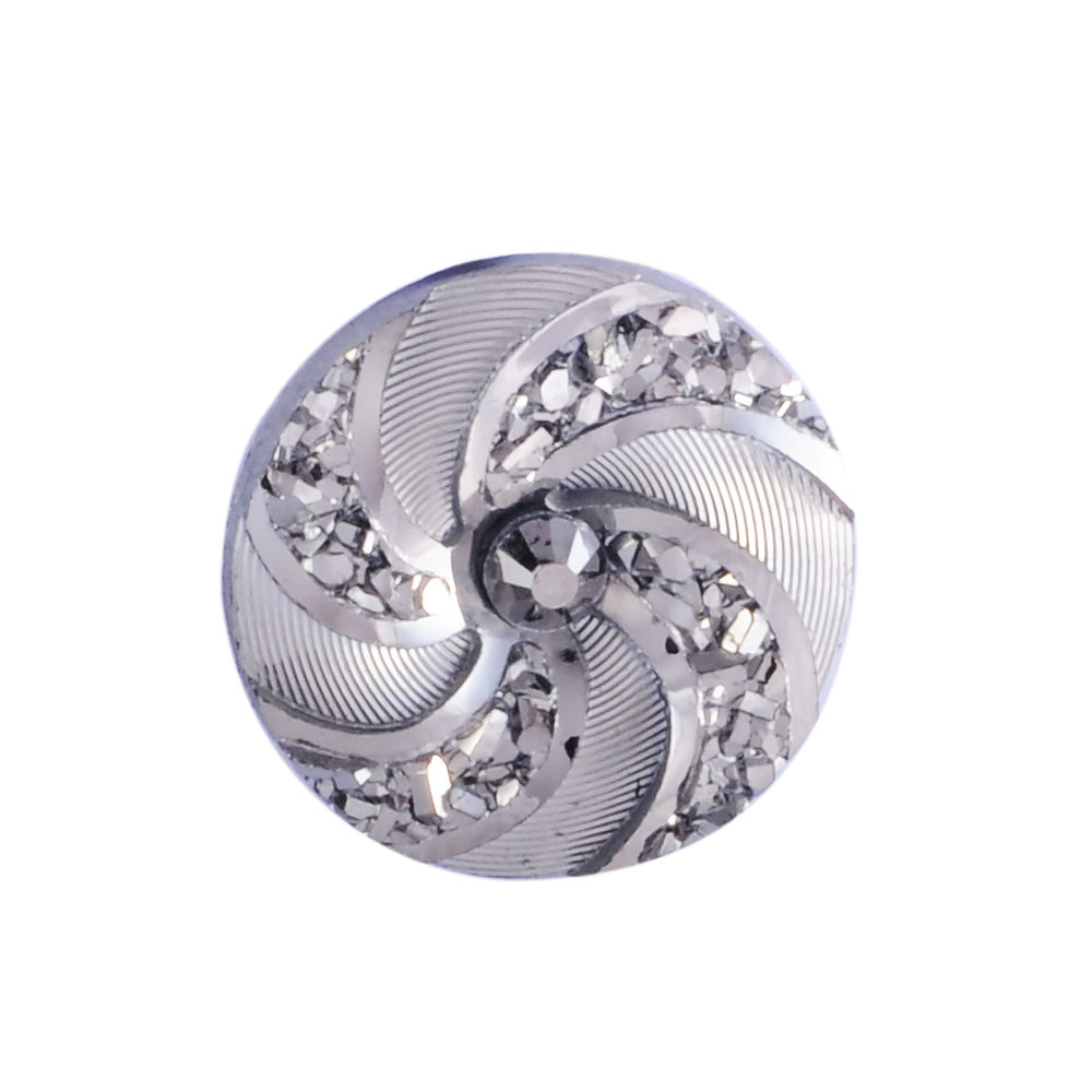 PandaHall Resin Cabochons, Flat Round with Vortex, DarkGray, 16x3mm Resin Flat Round Gray