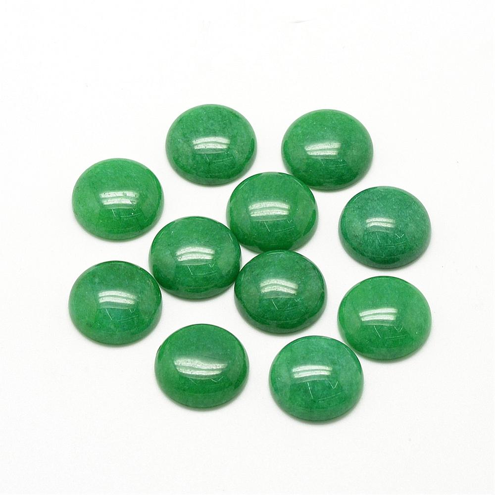 PandaHall Natural Malaysia Jade Cabochons, Half Round/Dome, SeaGreen, 12x5mm Malaysia Jade Half Round Green