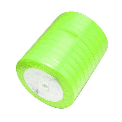 PandaHall 1/4"(6mm) YellowGreen Satin Ribbon, 25yards/roll(22.86m/roll) Polyester Green
