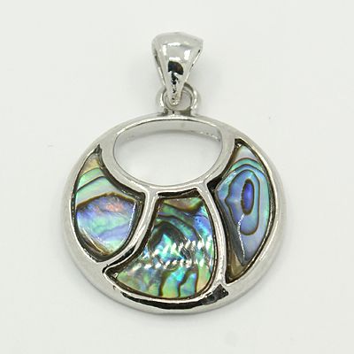 PandaHall Abalone/Paua Shell Pendants, with Brass Findings, Flat Round, Platinum Metal Color, Colorful, 29x24.5x5mm, Hole: 4x6mm Paua Shell...