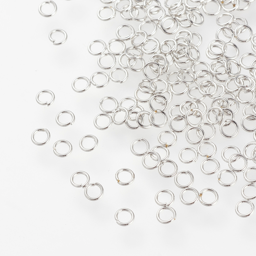 PandaHall 304 Stainless Steel Jump Rings, Close but Unsoldered Jump Rings, Real Platinum Plated, Stainless Steel Color, 2.5x0.5mm; 1.5mm...