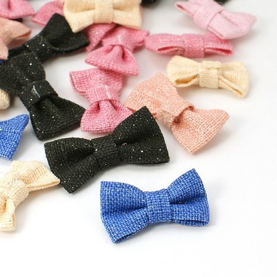 PandaHall Handmade Woven Costume Accessories, Bowknot & Hair Bows, Mixed Color, 27x16x6mm Cloth Bowknot Multicolor