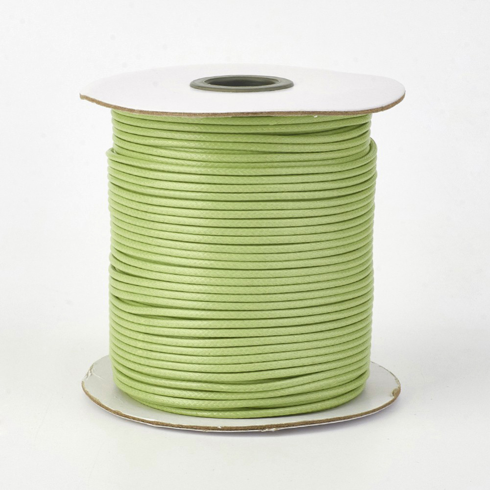 PandaHall Environmental Korean Waxed Polyester Cord, YellowGreen, 1mm; about 200yards/roll(182.88m/roll) Waxed Polyester Cord Green