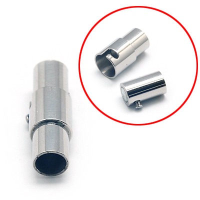 PandaHall 304 Stainless Steel Magnetic Screw Clasps, Column, 18x6mm, Hole: 4mm Stainless Steel Column