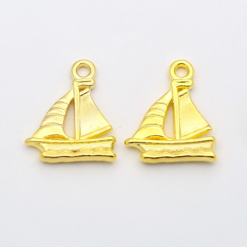 PandaHall Tibetan Style Pendants, Lead Free, Nickel Free and Cadmium Free, Sail Boat, 20x16.5x2mm, Hole: 2mm Alloy Vehicle