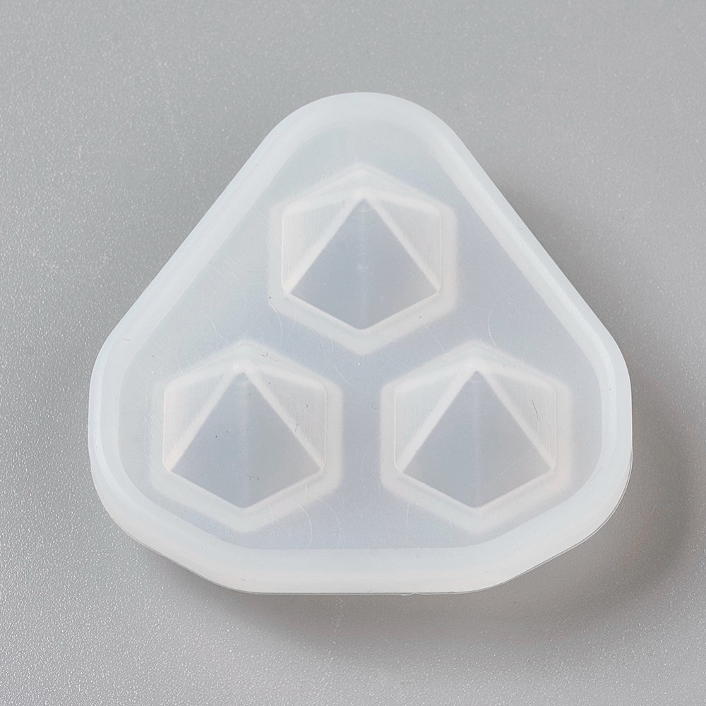 PandaHall Silicone Moulds, Diamond, Clear, 42x44.5x19mm; 10x1mm Inner Diameter Silicone Clear