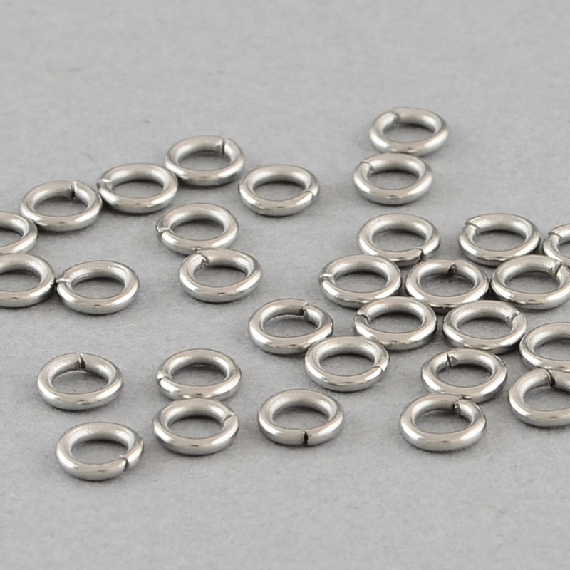 PandaHall 304 Stainless Steel Closed but not Soldering Jump Rings, Stainless Steel Color, 7x1mm; about 5mm inner diameter; about 102pcs/10g...