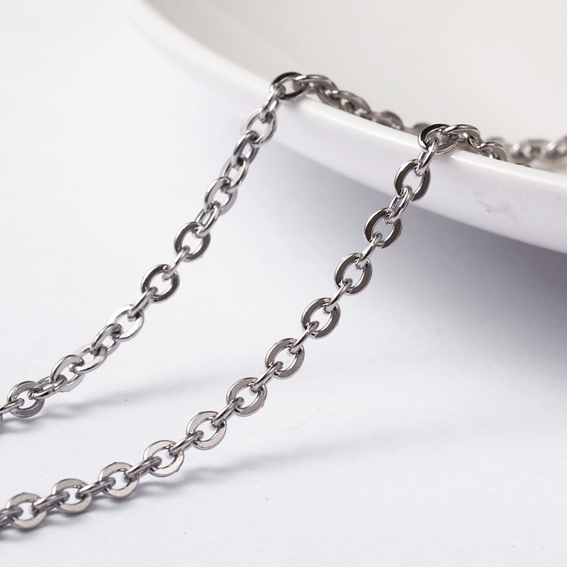 PandaHall 304 Stainless Steel Cable Chains, with Spool, Stainless Steel Color, 3x2x0.6mm; about 20m/roll Stainless Steel