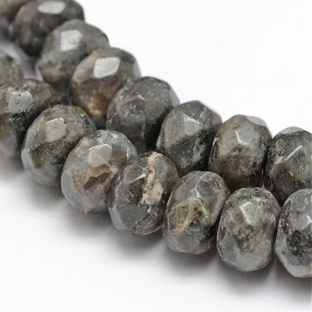 PandaHall Faceted Natural Labradorite Rondelle Beads Strands, 8x5mm, Hole: 1mm; about 76pcs/strand, 15.2" Labradorite Rondelle