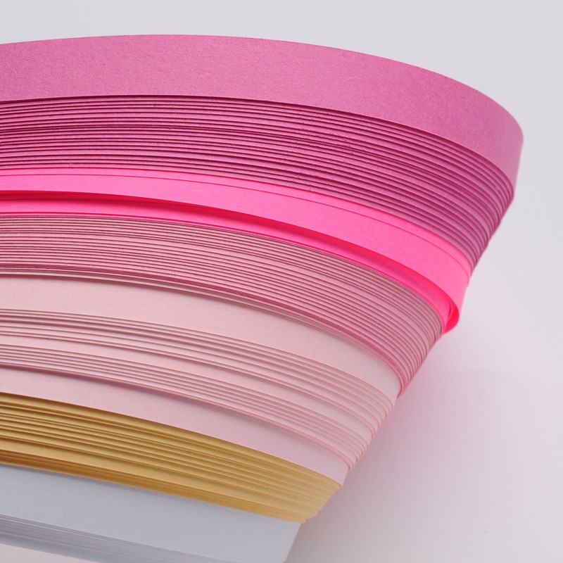 PandaHall 6 Colors Quilling Paper Strips, Pink, 530x10mm; about 120strips/bag, 20strips/color Paper Pink
