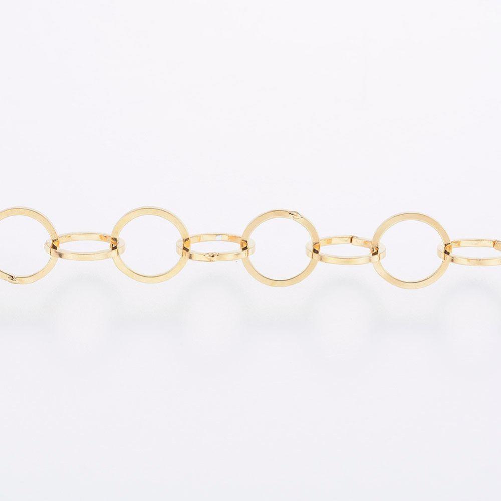 PandaHall Handmade 304 Stainless Steel Rolo Chains, with Spool, Golden, 5x0.3mm; about 10m/roll Stainless Steel