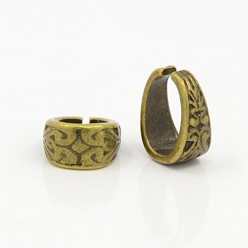 PandaHall Tibetan Style Snap on Bails, Antique Bronze, Lead Free and Cadmium Free and Nickel Free, 13.5x11.5x6mm, Hole: 7x11mm Alloy